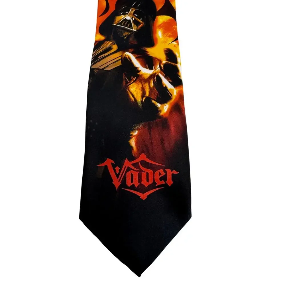 Star Wars Men's Neck Tie‎ Flames Darth Vader Black Necktie NWT